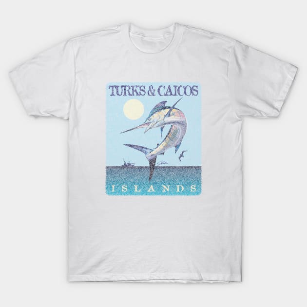 Turks & Caicos Islands Leaping Marlin (Distressed) T-Shirt by jcombs